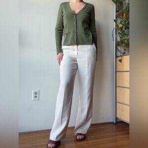 Ann Taylor green silk blend button up longsleeve